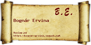 Bognár Ervina névjegykártya
